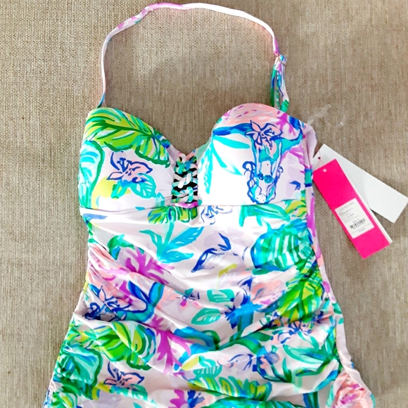 Lilly Pulitzer mermaid in the shade tankini top